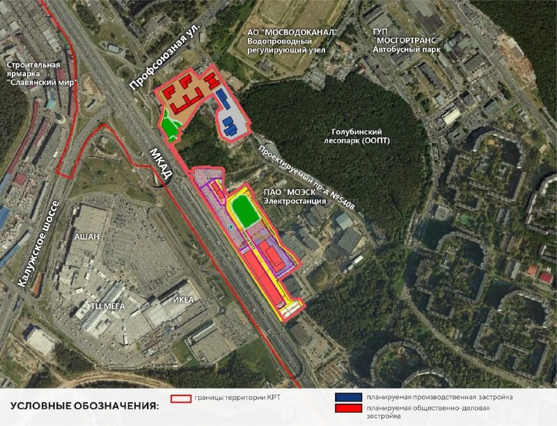 Напротив ТРЦ МЕГА через МКАД на участке бывшей промзоны «Теплый Стан» возведут более 158 тысяч квадратных метров недвижимости