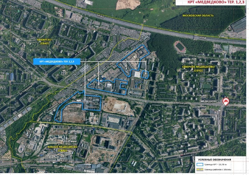 Участок в Медведково рядом с проектами ПИК, где возможно строительство жилья площадью 251 тысячи квадратных метров.